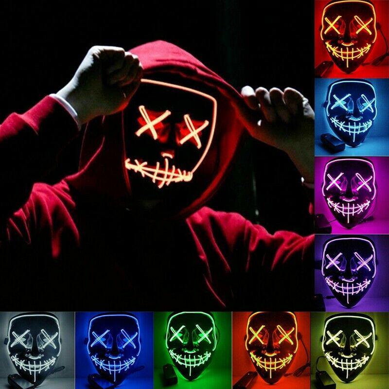 Halloween Mask LED Light Up Party Masks The Purge Election Year Great Funny Masks Festival Cosplay Costume Supplies Glow In Dark GH702
Halloween Mask LED Light Up Party Masks The Purge Election Year Great Funny Masks Festival Cosplay Costume Supplies Glow In Dark GH702