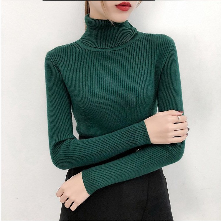 Bonjean Winter Knitted Jumper turtleneck Tops Pullovers Casual Sweaters Women Shirt Long Sleeve Tight Sweater Girls Korean 201224