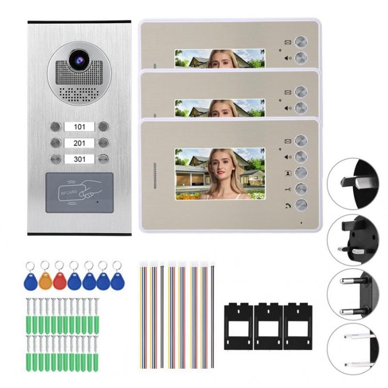 4.3in 3 Monitors Video Intercom Night Vision Doorbell Intelligent Doorphone System 100-240V
4.3in 3 Monitors Video Intercom Night Vision Doorbell Intelligent Doorphone System 100-240V