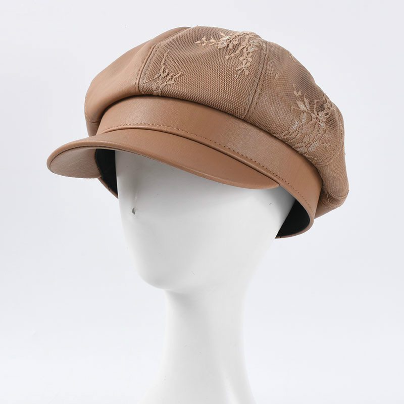Autumn Women PU Berets Hat Fashion Retro Lace Stitching Octagonal Cap Female Thick Warm Winter Hats Newsboy Hat, Black
Autumn Women PU Berets Hat Fashion Retro Lace Stitching Octagonal Cap Female Thick Warm Winter Hats Newsboy Hat, Black