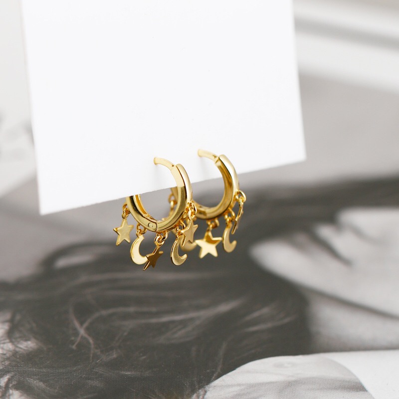 925 Sterling Silver Earring Fashion personality Star moon Ear Ring Zircon Blue Ring Ear Bone Wild Trend Woman Girl Jewelry
925 Sterling Silver Earring Fashion personality Star moon Ear Ring Zircon Blue Ring Ear Bone Wild Trend Woman Girl Jewelry