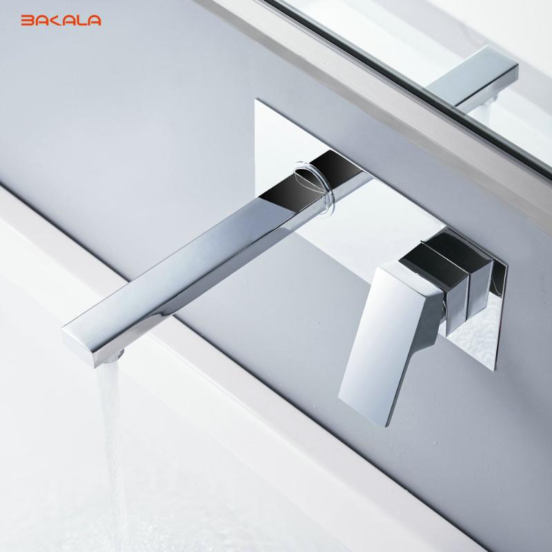BAKALA Free shipping Bathroom Basin Sink Faucet Wall Mounted Square Chrome Brass Mixer Tap With Embedded Box LT-320R
BAKALA Free shipping Bathroom Basin Sink Faucet Wall Mounted Square Chrome Brass Mixer Tap With Embedded Box LT-320R