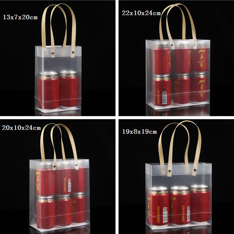PP plastic bag With handle PVC waterproof transparent frosted gift bag party favors bag Factory wholesale LX3156