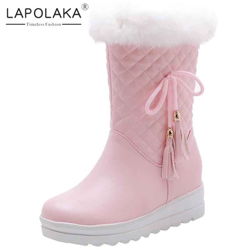 Lapolaka Large Size 30-42 New Arrivals Sweet Bowtie Mid Calf Boots Woman Shoes Platform Zip Up Warm Winter Boots Women Shoes, Black
Lapolaka Large Size 30-42 New Arrivals Sweet Bowtie Mid Calf Boots Woman Shoes Platform Zip Up Warm Winter Boots Women Shoes, Black