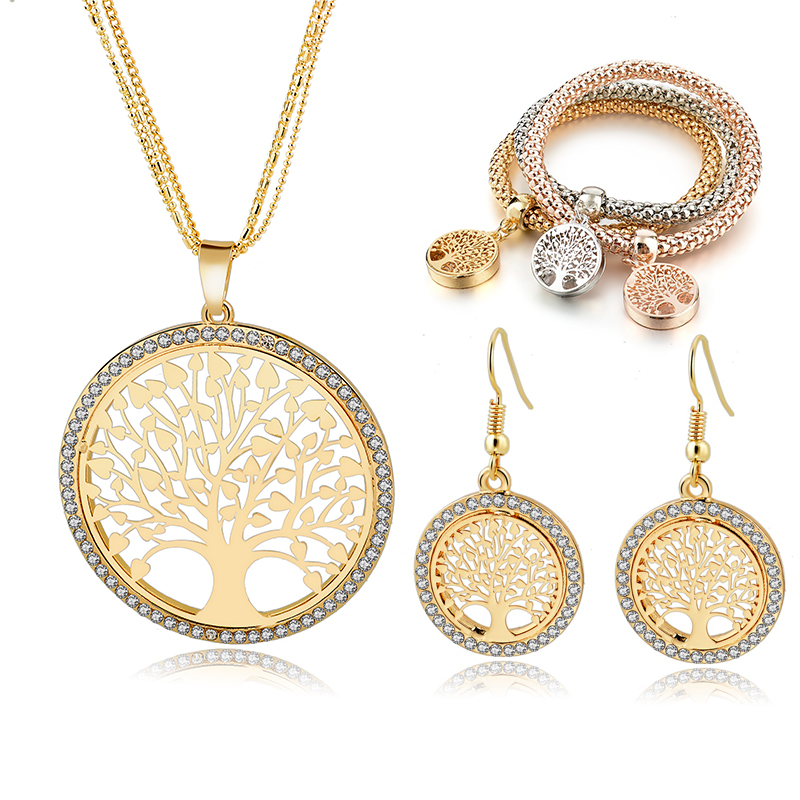 Earrings & Necklace LongWay Gold Color Tree Of Life Jewelry Set For Women Girls Bracelets Wedding Crystal Jewellery SET160008, As pic
Earrings & Necklace LongWay Gold Color Tree Of Life Jewelry Set For Women Girls Bracelets Wedding Crystal Jewellery SET160008, As pic