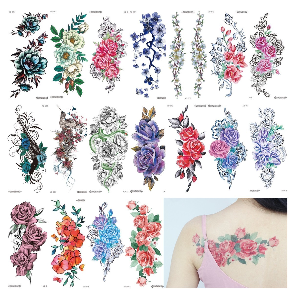 Watercolor Flowers Temporary Tattoos Stickers Colorful Roses Full Arm Body Art Big Large Fake Tattoo Sticker Women Body Paint T200908
Watercolor Flowers Temporary Tattoos Stickers Colorful Roses Full Arm Body Art Big Large Fake Tattoo Sticker Women Body Paint T200908