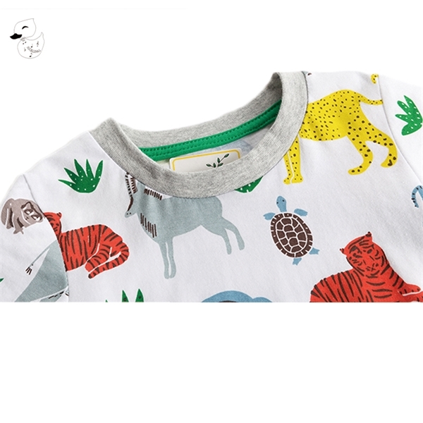 BINIDUCKLING Toddler Kids Clothes Sets Animal Printed T-shirts Shorts Summer Cotton Boy Outfits Children's Clothing Set