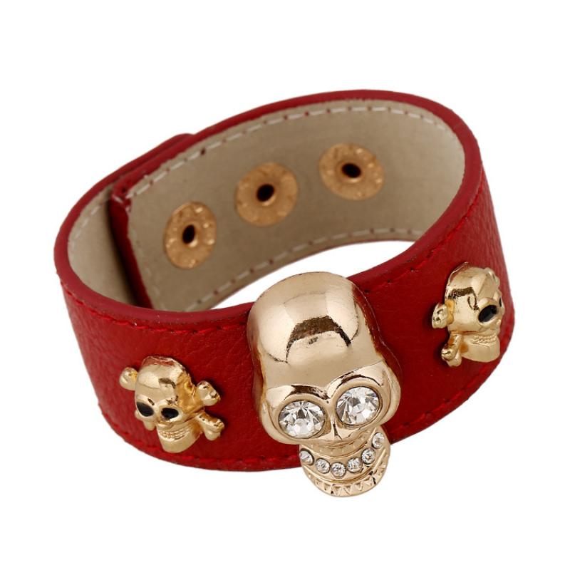 Fashion Metal Zircon Skull Wide Leather Women Bracelet High Quality Big Bracelets Bangles Wrap Charm Bracelet Lady Jewelry
Fashion Metal Zircon Skull Wide Leather Women Bracelet High Quality Big Bracelets Bangles Wrap Charm Bracelet Lady Jewelry