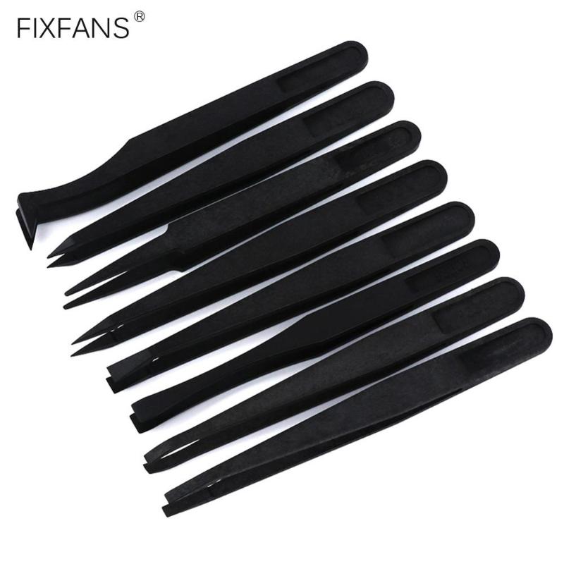 FIXFANS 8Pcs Anti-static ESD Plastic Tweezers Set Pointed Flat Curved Tips Tweezers for Electronics Phone PCB Repair Tools Kit
FIXFANS 8Pcs Anti-static ESD Plastic Tweezers Set Pointed Flat Curved Tips Tweezers for Electronics Phone PCB Repair Tools Kit