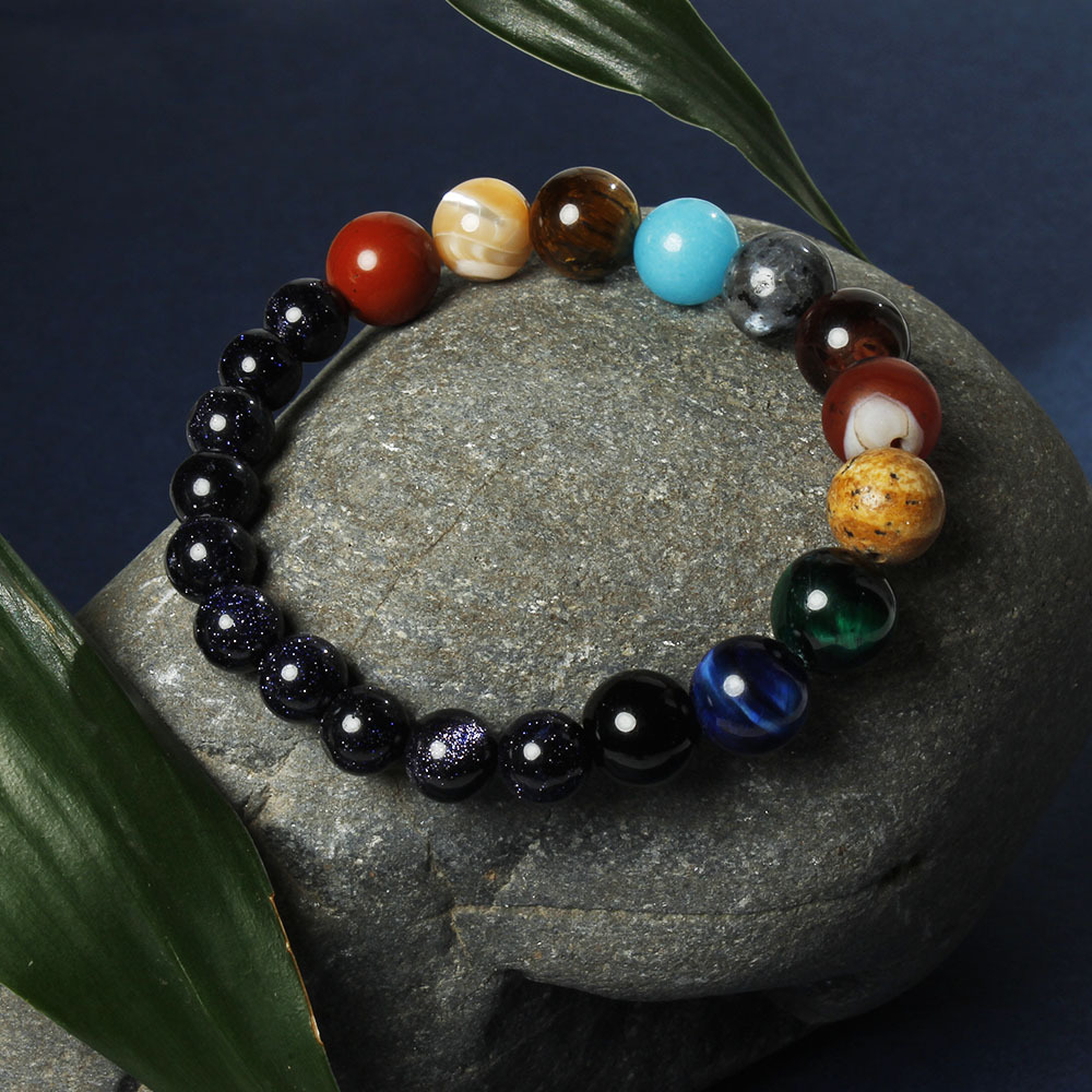 Eight Planets Bead Bracelet Men Natural Stone Universe Yoga Solar Chakra Bracelet for Women Men Jewelry Gifts Drop Shipping