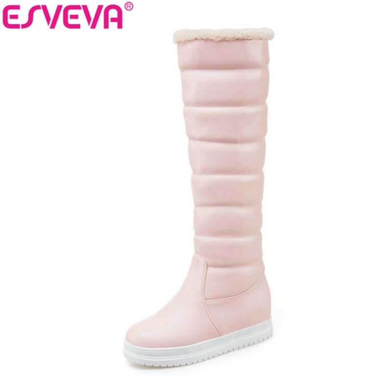 ESVEVA 2020 Women Boots Sweet Style Short Plush Round Toe Knee-high Boots High Heels Height Increasing Ladies Shoes Size 34-43, Black
ESVEVA 2020 Women Boots Sweet Style Short Plush Round Toe Knee-high Boots High Heels Height Increasing Ladies Shoes Size 34-43, Black
