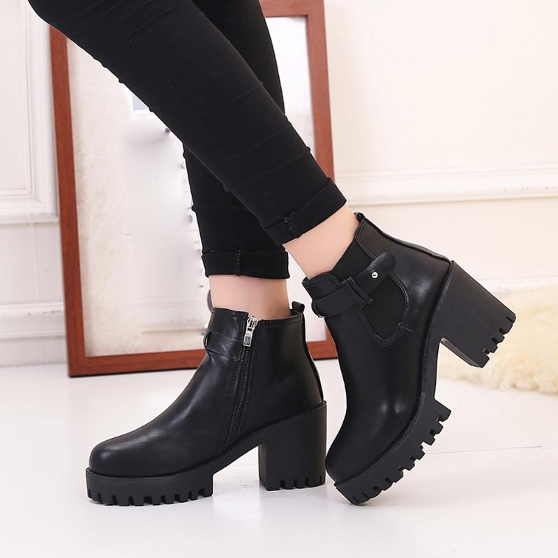 Sagace Shoes Women Booties Winter Round Head Slip-on Zapatos De Mujer Ankle Boots High Heels Platform Boots Women Leather, Black
Sagace Shoes Women Booties Winter Round Head Slip-on Zapatos De Mujer Ankle Boots High Heels Platform Boots Women Leather, Black