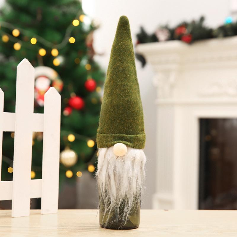 New Christmas Gift Bag Decorations Santa Claus Wine Glass Bottle Set Party Home Decors FY7175