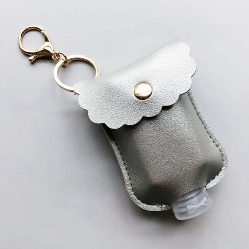 Sanitizer Bottle Holder PU Leather Hand Sanitizer Holder 60ML Perfume Hand Soap Case Bags Sanitizer Keychains Christmas Gift 20pcs D5938