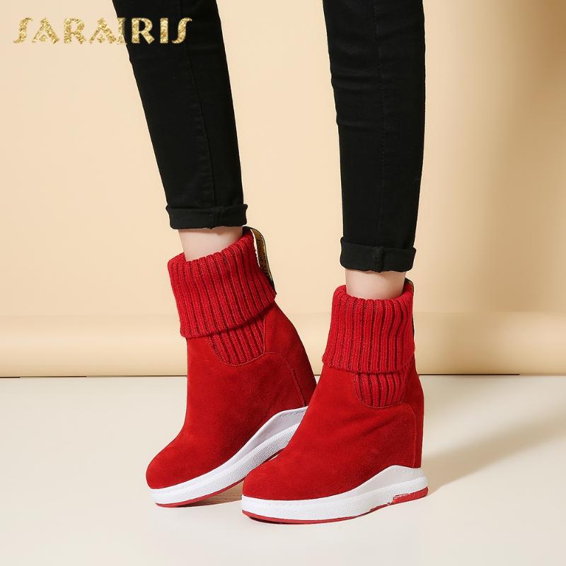 Sarairis Fashion New Cow Suede Stretch Boots Women Shoes Increasing High Heels Platform Black Red Shoes Ladies Boots Female
Sarairis Fashion New Cow Suede Stretch Boots Women Shoes Increasing High Heels Platform Black Red Shoes Ladies Boots Female