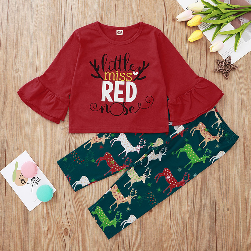XMAS kids baby girls boys long flare sleeve tops coat letter antlers cartoon elk long pants Christmas clothes sets 2pcs 6M-4Y, Red
XMAS kids baby girls boys long flare sleeve tops coat letter antlers cartoon elk long pants Christmas clothes sets 2pcs 6M-4Y, Red