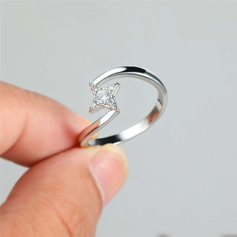 Dainty Female White Round Stone Ring Charm Silver Color Wedding Rings For Women Classic Crystal Star Thin Engagement Ring
Dainty Female White Round Stone Ring Charm Silver Color Wedding Rings For Women Classic Crystal Star Thin Engagement Ring