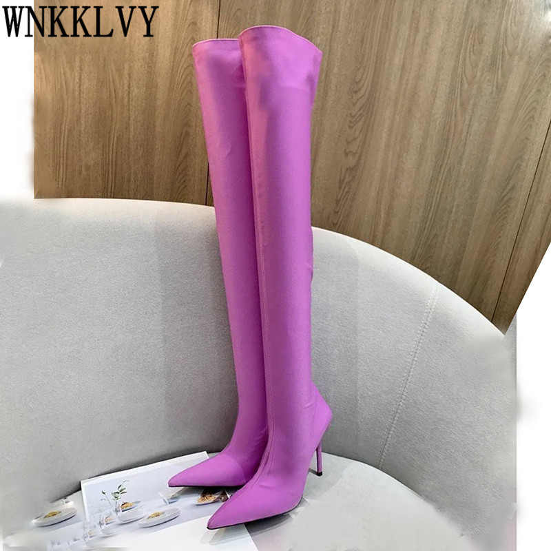 Sexy thin High Heels Over The Knee Boots Women Pointed Toe satin elastic slim Boots female fall long 2020 catwalk shoes, Rose red short
Sexy thin High Heels Over The Knee Boots Women Pointed Toe satin elastic slim Boots female fall long 2020 catwalk shoes, Rose red short