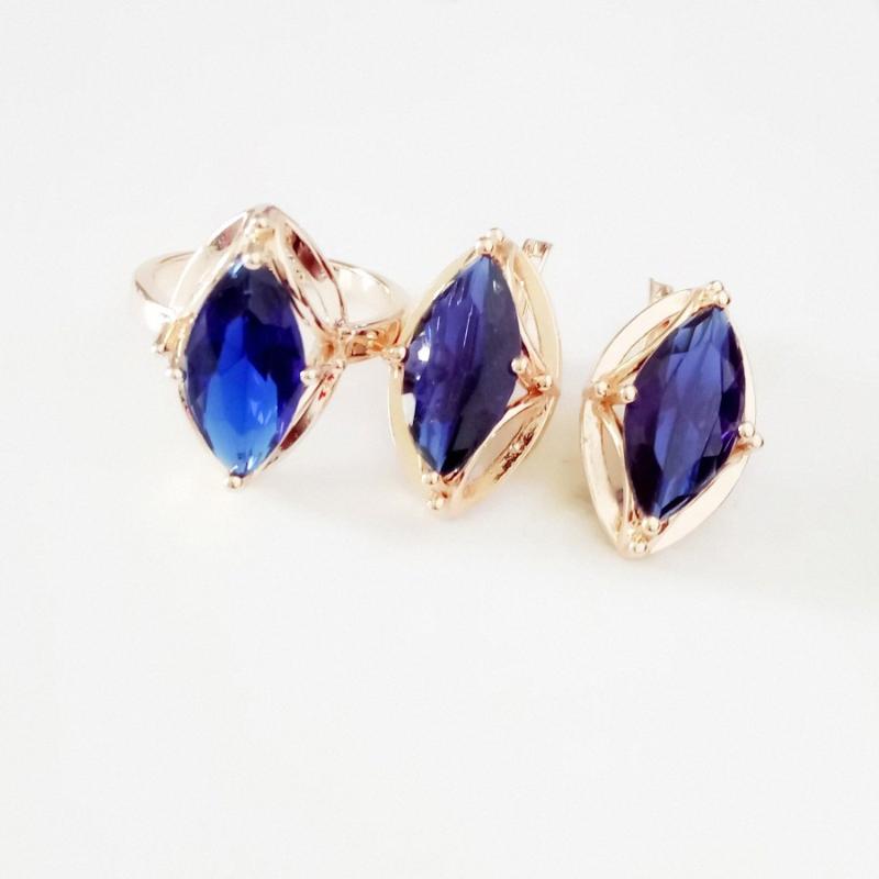 Office Jewelry Set Blue Stone Cubic Zircon Ring Sets Rose 585 Gold Color Anniversary Jewelry Earring Sets for Women, As pic
Office Jewelry Set Blue Stone Cubic Zircon Ring Sets Rose 585 Gold Color Anniversary Jewelry Earring Sets for Women, As pic