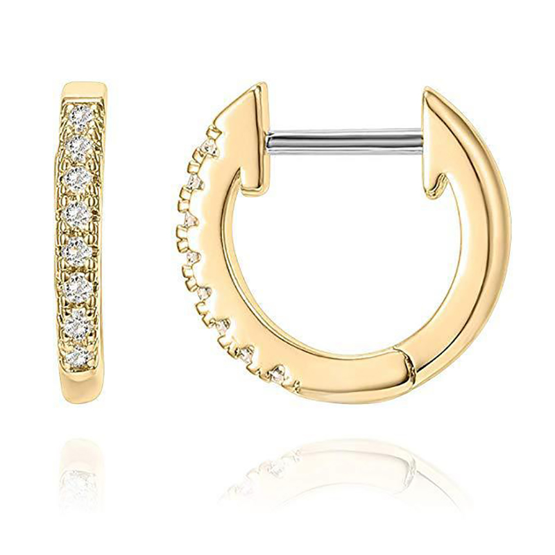 Hot sale hoop earrings fashion flash drilling zircon copper circle earrings woman girl jewelry