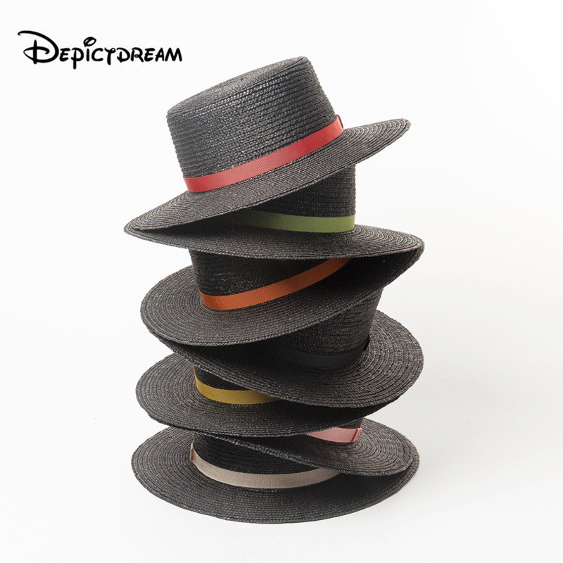 2020 Women Summer Beach Ribbon Flat-topped Straw Panama Ladies Cap Fashionable Handmade Casual Flat Brim Sun Hats, Black
2020 Women Summer Beach Ribbon Flat-topped Straw Panama Ladies Cap Fashionable Handmade Casual Flat Brim Sun Hats, Black