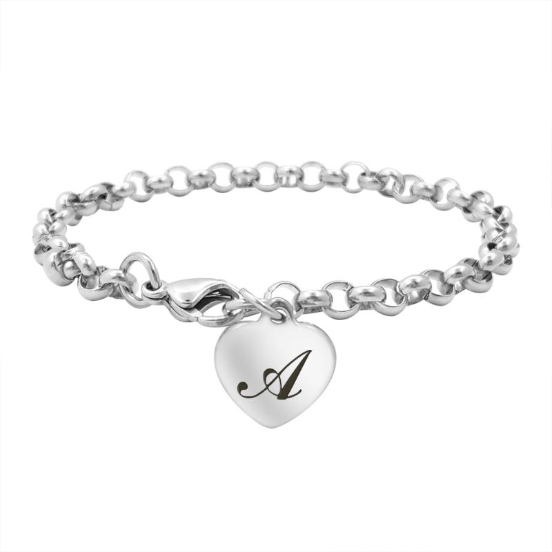 MYLONINGCHARM Initial Heart charm Bracelet Stainless Steel Trendy WomenBracelet 62mm-65mm inner size
MYLONINGCHARM Initial Heart charm Bracelet Stainless Steel Trendy WomenBracelet 62mm-65mm inner size