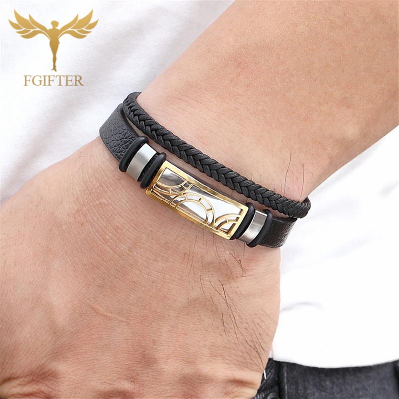 Double Layers Black Leather Bracelets for Women Men Steel Male Bracelets Jewelry Accessories
Double Layers Black Leather Bracelets for Women Men Steel Male Bracelets Jewelry Accessories