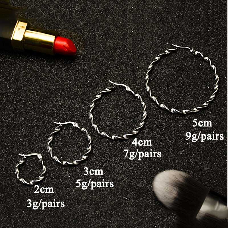 GHIDBK 4 Sizes Stainless Steel Gold Silver Color Twisted Hoop Earrings Minimalist Geometric Circel Hoops 2020 Trendy Ins Earring 
GHIDBK 4 Sizes Stainless Steel Gold Silver Color Twisted Hoop Earrings Minimalist Geometric Circel Hoops 2020 Trendy Ins Earring
