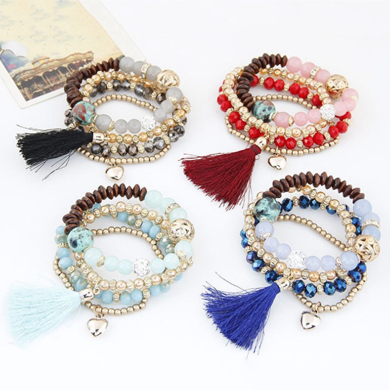 Hand-woven Versatile Bracelet Crystal Beads Four Colors Tassel Wrapped Bracelet multi-layer Bohemian Handmade Jewelry
Hand-woven Versatile Bracelet Crystal Beads Four Colors Tassel Wrapped Bracelet multi-layer Bohemian Handmade Jewelry
