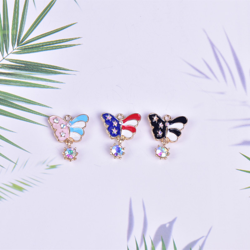 10pcs/lot Crystal Butterfly Animal Enamel Charms Fashion Jewelry Earring DIY Making Charms Gold Color
10pcs/lot Crystal Butterfly Animal Enamel Charms Fashion Jewelry Earring DIY Making Charms Gold Color