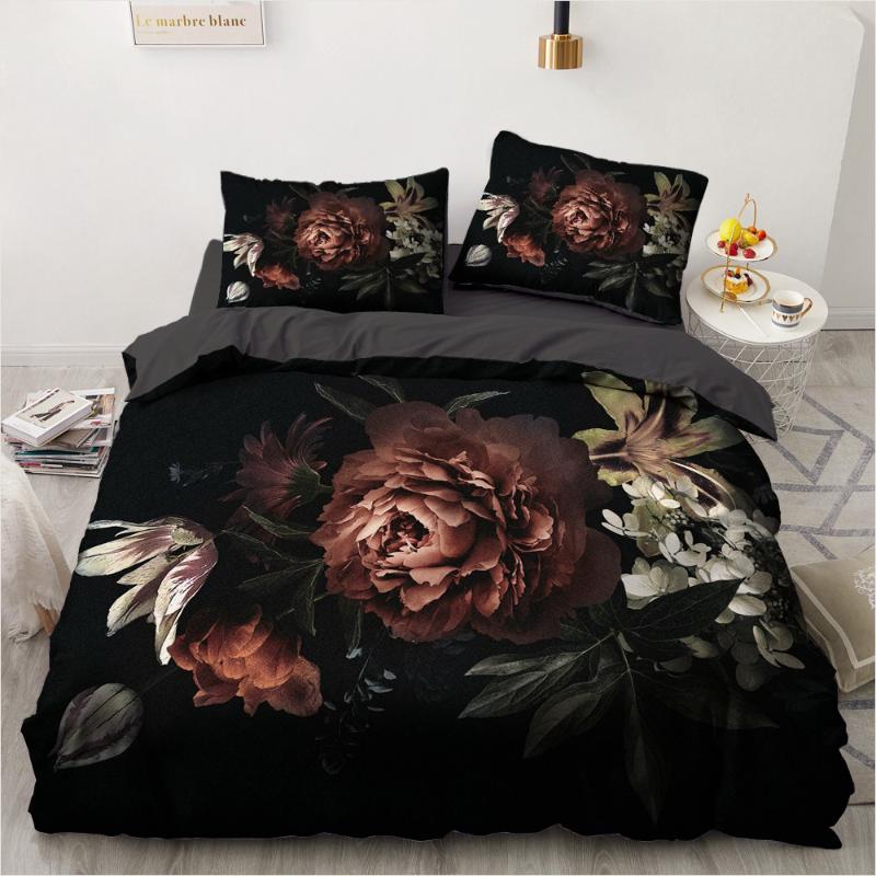 3D Bedding Sets Black Duvet Quilt Cover Set Comforter Bed Linen Pillowcase King Queen 173x230cm Flower Design Printed, Flower087-gray
3D Bedding Sets Black Duvet Quilt Cover Set Comforter Bed Linen Pillowcase King Queen 173x230cm Flower Design Printed, Flower087-gray