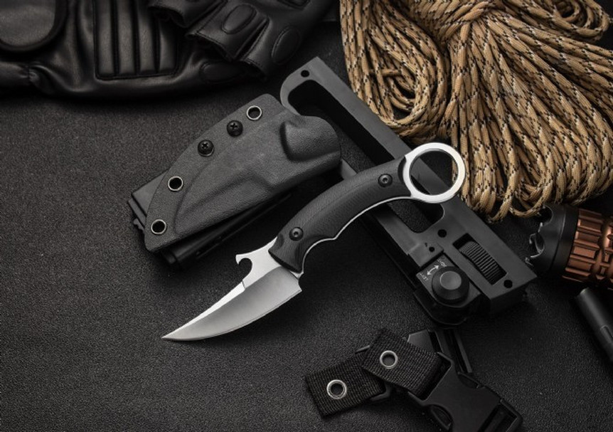 Bas15 PICOLOMAKO Claw Karambit D2 G10 Handle Tactical Rescue Pocket Fixed Blade Knife Hunting Fishing EDC Survival Tool Knives a2886