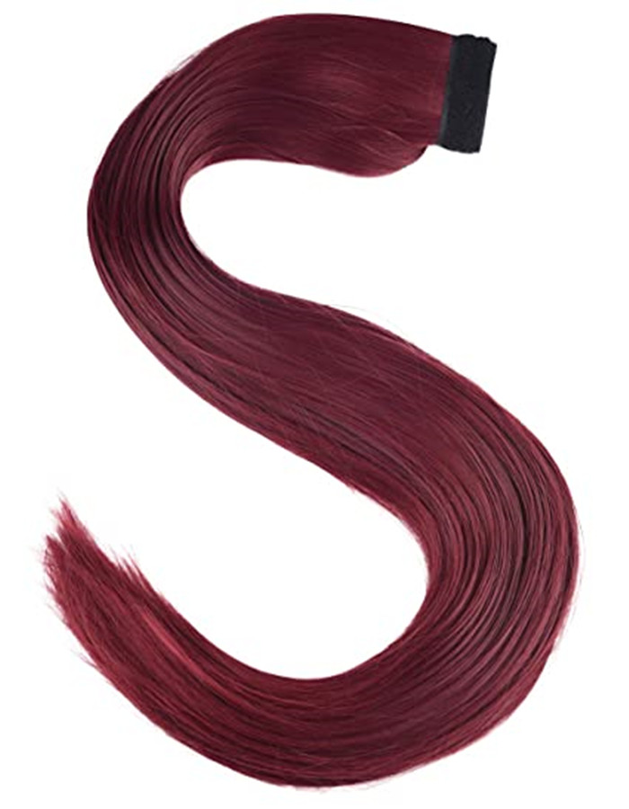 Wine red 100% human hair pony tail hair piece wraps around Clip in Ponytail Extension Wrap Around Straight Hair for Women