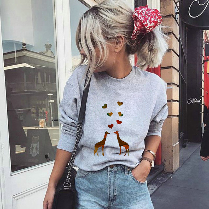 Women Hoodie Giraffe Love Printed Hoodies Women Fleece Long Sleeve O Neck Loose Sweatshirt Girls Pullovers Spring Autumn Winter, Black
Women Hoodie Giraffe Love Printed Hoodies Women Fleece Long Sleeve O Neck Loose Sweatshirt Girls Pullovers Spring Autumn Winter, Black