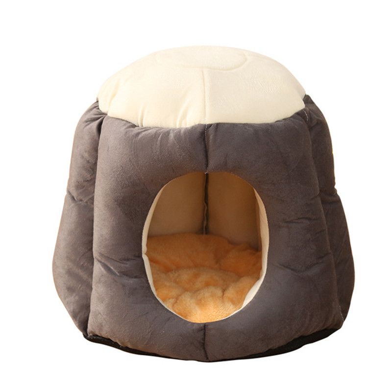 Soft Foldable Cat Kitten House Warm Soft Winter Cotton Pet Dog Cat Bed Kennel Tent Cozy Nest For Small Dogs Pet Supply