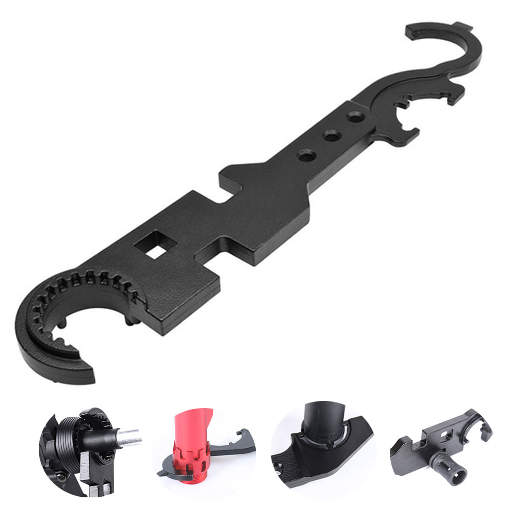 Tactical Equipment Multi-Purpose Combo Steel Wrench Tool Tension Spanner Tool Stock Barrel for A-R-15 Outdoor Activity Tool, Black
Tactical Equipment Multi-Purpose Combo Steel Wrench Tool Tension Spanner Tool Stock Barrel for A-R-15 Outdoor Activity Tool, Black