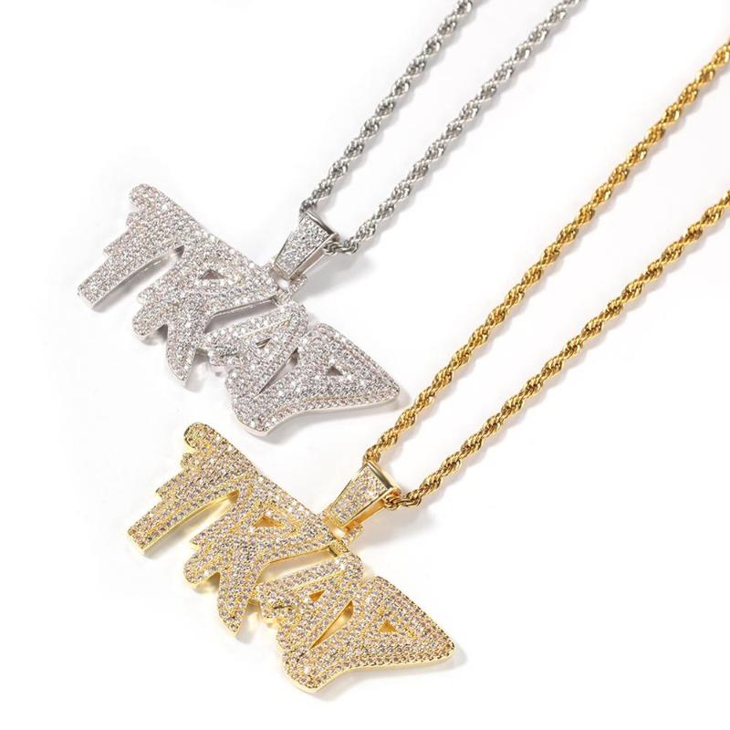 New Arrival TRAP Pendant Gold Silver Color Necklace Rapper Jewelry Pendant Necklace Full Sparkling Zirconia Jewelry Fashion Gift
New Arrival TRAP Pendant Gold Silver Color Necklace Rapper Jewelry Pendant Necklace Full Sparkling Zirconia Jewelry Fashion Gift