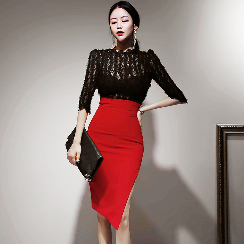 New Arrival Women Spring Summer Two Piece Set See Through Lace Blouses Tops Skirt Suits 2 Piece Set Wo, The picture color 
New Arrival Women Spring Summer Two Piece Set See Through Lace Blouses Tops Skirt Suits 2 Piece Set Wo, The picture color