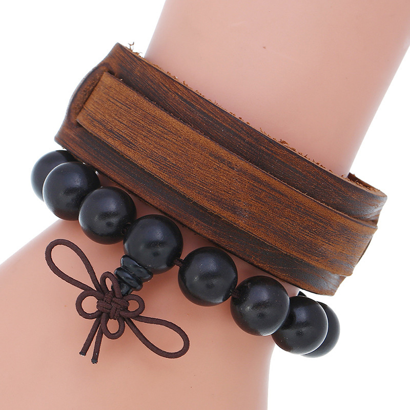 NIUYITID Men Vintage Brown Leather Bracelet & Bangle Women Wooden Black Bead Charm Braclet Jewelry
NIUYITID Men Vintage Brown Leather Bracelet & Bangle Women Wooden Black Bead Charm Braclet Jewelry