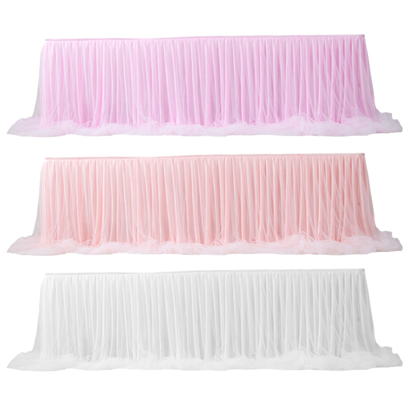 Table Skirt Decorative Wedding Gauze Cloth Tulle Cover Home Party Three Colors Perfect
Table Skirt Decorative Wedding Gauze Cloth Tulle Cover Home Party Three Colors Perfect