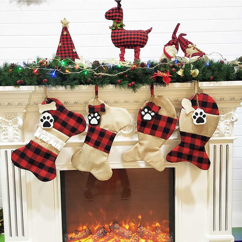 100pcs/lot Wholesale Christmas Fishbone Stocking Hanging Decoration Bulk Christmas Sock Gift Bag Plaid Pet Ornaments For Child
100pcs/lot Wholesale Christmas Fishbone Stocking Hanging Decoration Bulk Christmas Sock Gift Bag Plaid Pet Ornaments For Child