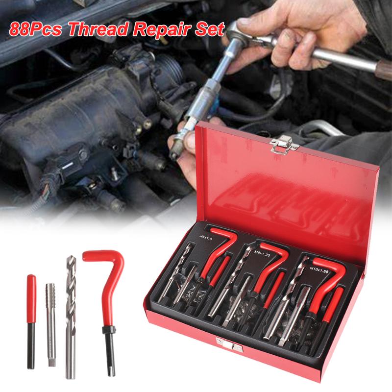 88Pcs Professional Thread Repair Set Kit Helicoil M6 M-8 M-10 Thread Inserts Taps & Drill Bits
88Pcs Professional Thread Repair Set Kit Helicoil M6 M-8 M-10 Thread Inserts Taps & Drill Bits