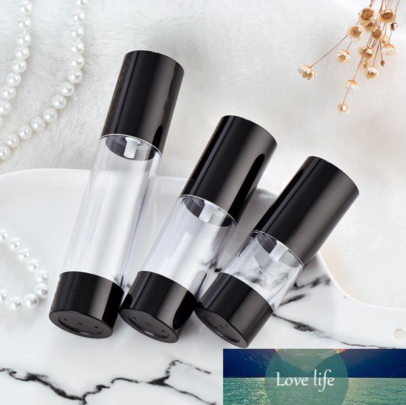 wholesale hot sale new 15ml 30ml 50ml black airless pump bottle empty,30 ml plastic airless Refillable Bottles SN1230