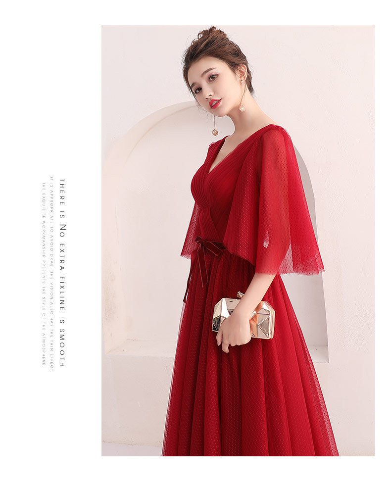 Fashion Wine Red Banquet Evening Dresses Sexy Deep V-neck Floor Length Party Prom Gown Plus Size Women Dress Vestido Debutante