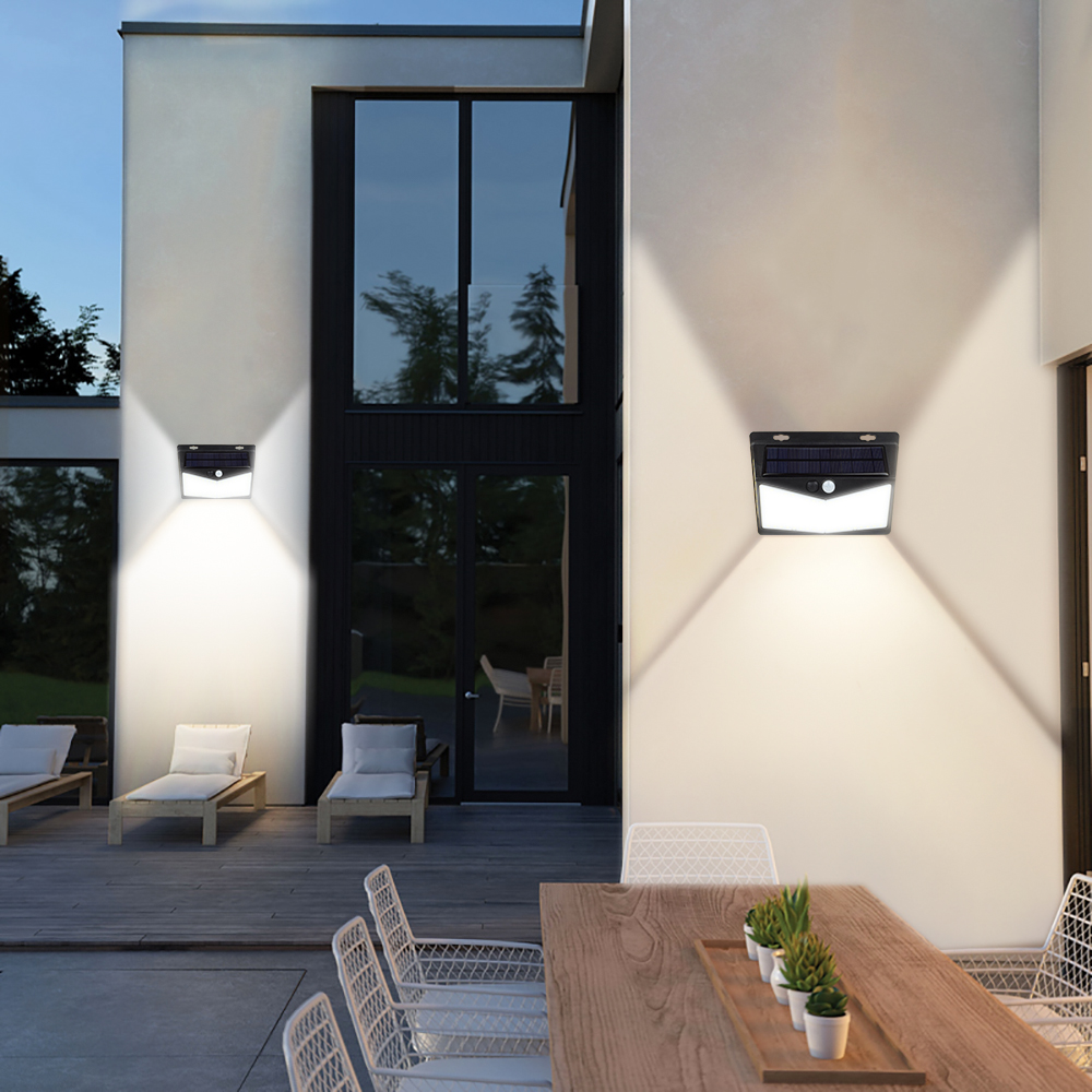 208 LED Solar Puissance Puissance Pir Pir Senseur Sécurité Sécurité Etanche Étanche Jardin Courtyard Lampe Éclairage Lampe murale de gadget à LED