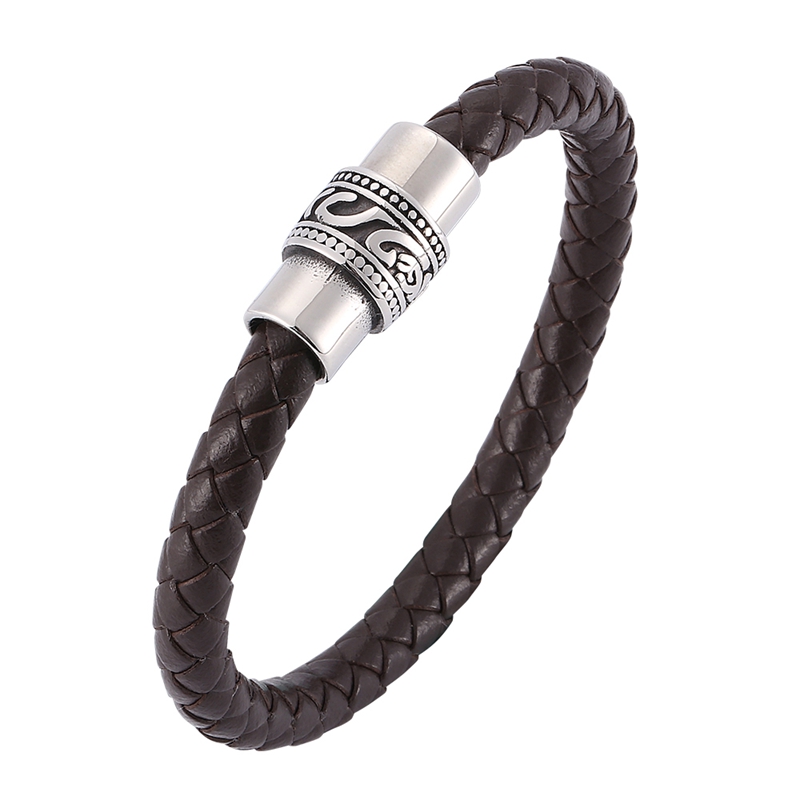 Trendy Men Brown Leather Bracelet Fashion Stainless Steel Viking Bracelets With Strong Magnet Clasp Wristband Jewelry SP0150
Trendy Men Brown Leather Bracelet Fashion Stainless Steel Viking Bracelets With Strong Magnet Clasp Wristband Jewelry SP0150