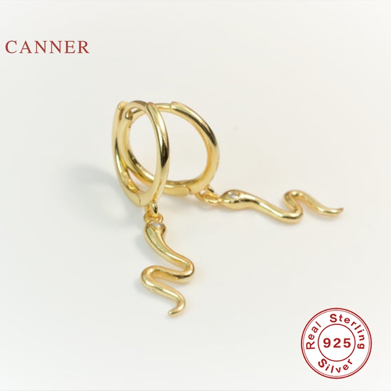 CANNER Real 925 Sterling Silver Earrings For Women Serpentine Earrings Hoops Zircon Diamond Korean Gold Jewelry Pendientes
CANNER Real 925 Sterling Silver Earrings For Women Serpentine Earrings Hoops Zircon Diamond Korean Gold Jewelry Pendientes