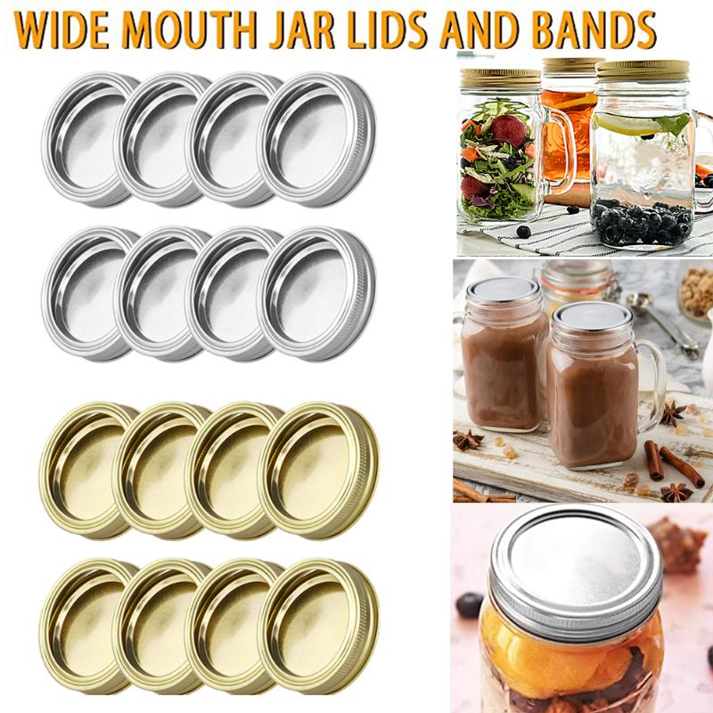 

72/60Pcs 70/86mm Regular Mouth Canning Lids Bands Split-Type Leak Proof for Mason Jar Canning Lids Covers with Sealing Rings Lid