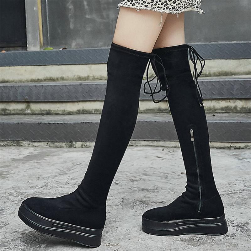 Casual Shoes Women Stretchy Velvet Chunky High Heels Over The Knee High Boots Female Round Toe Platform Wedges Fashion Sneakers, Black
Casual Shoes Women Stretchy Velvet Chunky High Heels Over The Knee High Boots Female Round Toe Platform Wedges Fashion Sneakers, Black