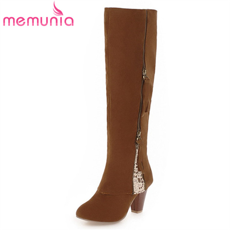 MEMUNIA new arrival 2020 knee high boots round toe zip spike high heels boots women's winter comfortable long wholesale, Black
MEMUNIA new arrival 2020 knee high boots round toe zip spike high heels boots women's winter comfortable long wholesale, Black